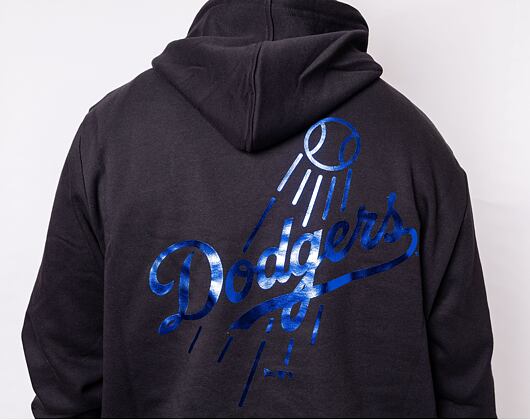Mikina New Era MLB Foil Back Print Hoody Los Angeles Dodgers Black/Metallic Blue