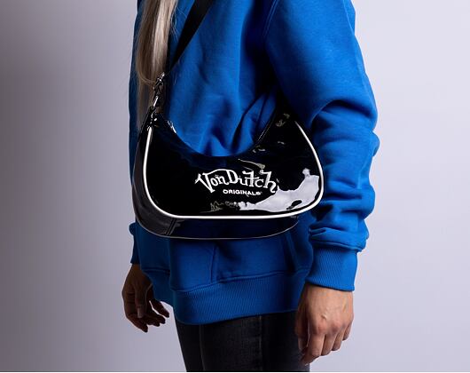 Malá kabelka Von Dutch Amy Baguette Imi Patent Black