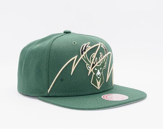 Kšiltovka Mitchell & Ness Shark Bite Snapback Nba Milwaukee Bucks Green