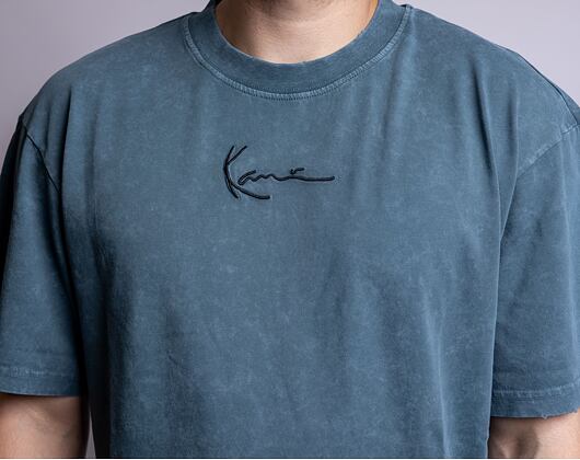 Triko Karl Kani Small Signature Destroyed Tee dusty teal