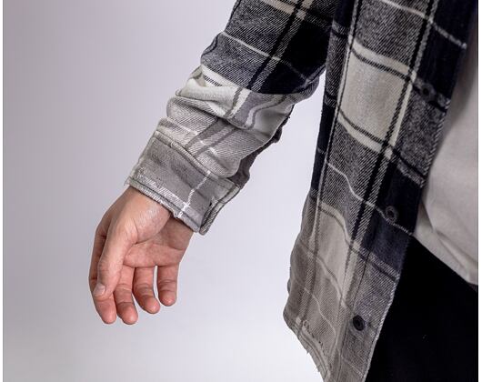 Košile Karl Kani Chest Signature Heavy washed Flannel Shirt black/white