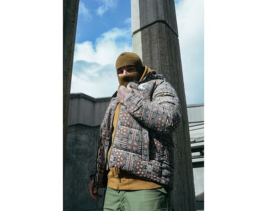 Bunda Karl Kani OG Hooded Corduroy Paisley Puffer Jacket dark taupe/ b/w