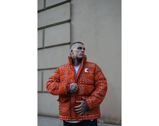 Bunda Karl Kani OG Paisley Puffer Jacket dark orange/white/black