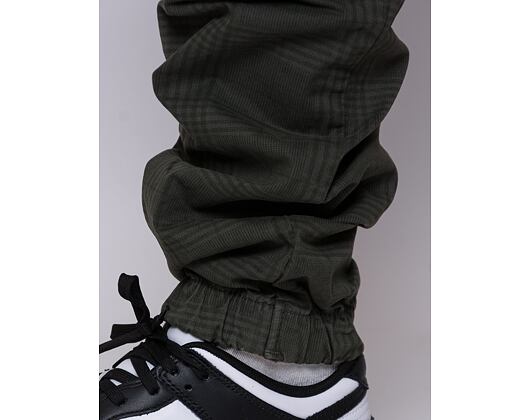 Kalhoty Urban Classics AOP Glencheck Cargo Jog Pants Olive
