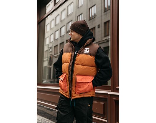 Vesta Karl Kani OG Block Puffer Vest dark orange/sand/brown