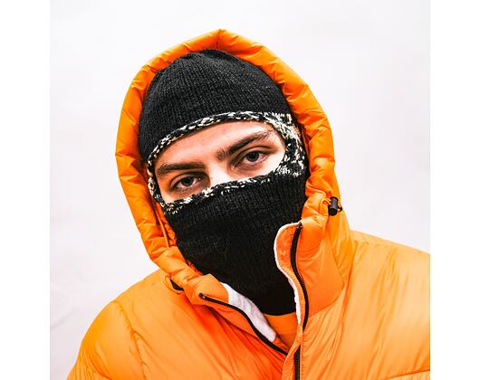Custom made pletená Balaclava kukla - Black / Cream Storm