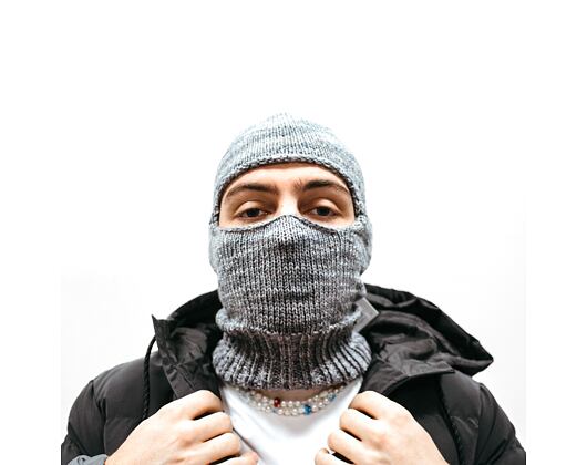Custom made pletená Balaclava kukla - Cobalt Grey