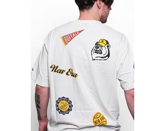 Triko New Era Heritage Patch Oversized Tee Off White / Navy