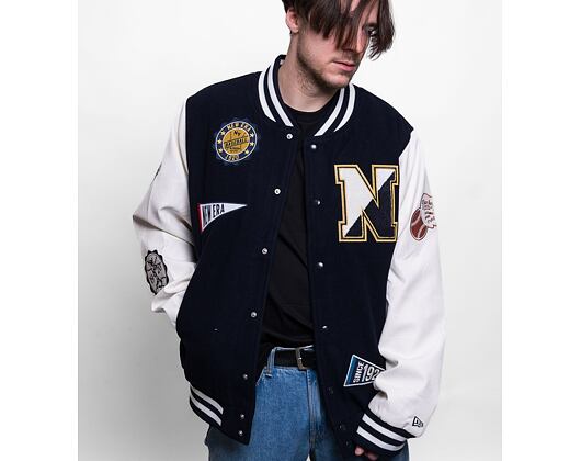 Bunda New Era Heritage Patch Varsity Jacket Navy / Off White