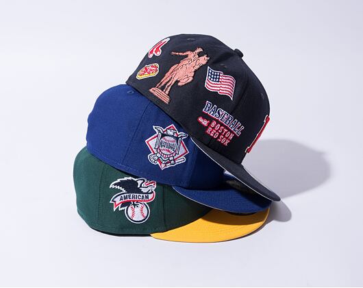 Kšiltovka New Era 59FIFTY MLB Script 5 Boston Red Sox Navy / Red