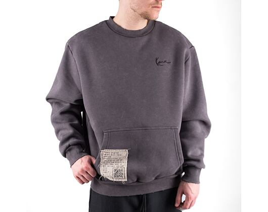 Mikina Karl Kani Chest Signature Kaniverse Destroyed OS Crew Anthracite