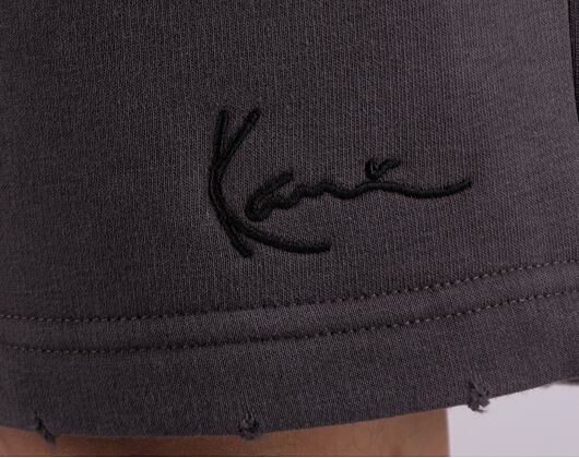 Kraťasy Karl Kani Small Signature Kaniverse Destroyed Sweat Shorts Anthracite