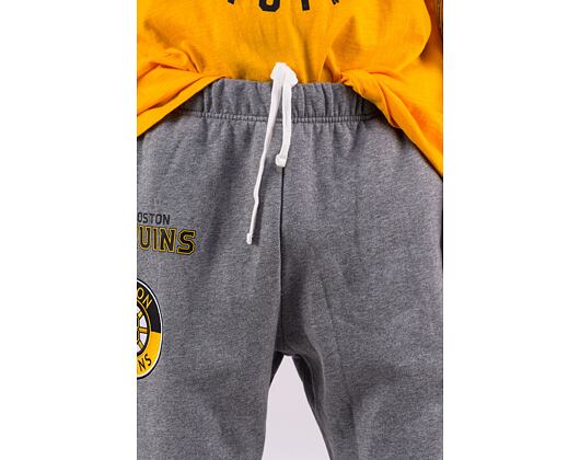 Tepláky Mitchell & Ness NHL M&N CITY COLLECTION FLEECE PANT BRUINS Grey Heather