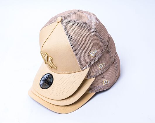 Dětská kšiltovka New Era 9FORTY Kids A-Frame Trucker MLB Tonal Mesh New York Yankees Oat Milk