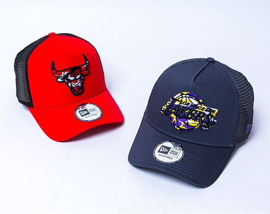 Kšiltovka New Era 9FORTY A-Frame Trucker NBA Team Camo Infill Los Angeles Lakers Graphite