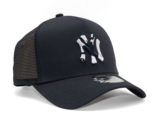 Kšiltovka New Era 9FORTY A-Frame Trucker MLB Team Camo Infill New York Yankees Navy