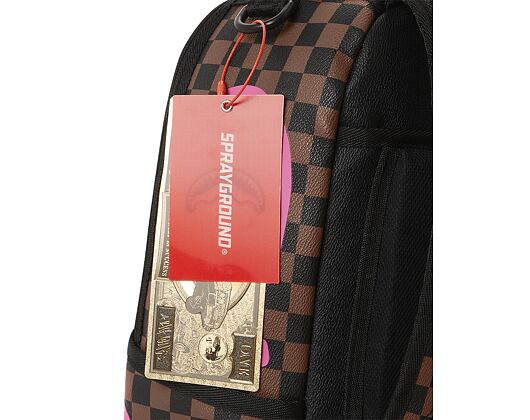 Batoh Sprayground Pink Drip Brown Check DLX Backpack