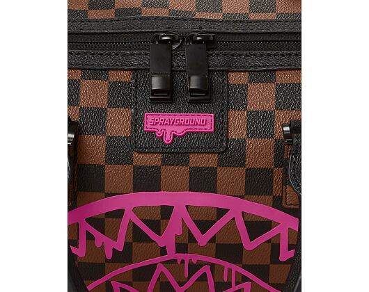 Taška Sprayground Pink Drip Brown Check Mini Duffle
