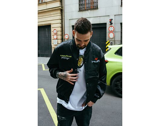 Bunda HUF × GOODYEAR Touring Satin Jacket Black