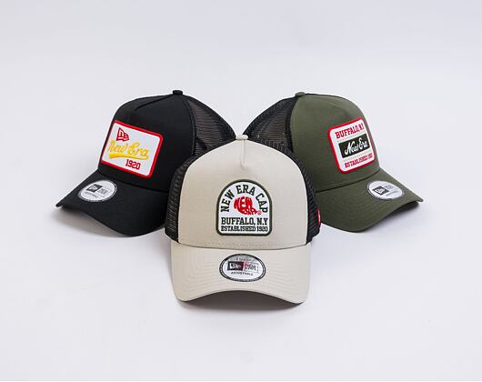 Kšiltovka New Era -  Buffalo Patch - 9FORTY A-Frame Trucker - Stone