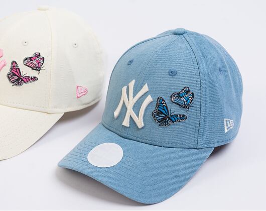 Dámská Kšiltovka New Era 9FORTY Womens MLB Butterfly New York Yankees Heather Light Blue / White