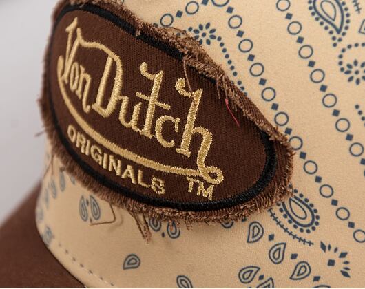 Kšiltovka Von Dutch Trucker Kalmar Poly Woven Brown Bandana