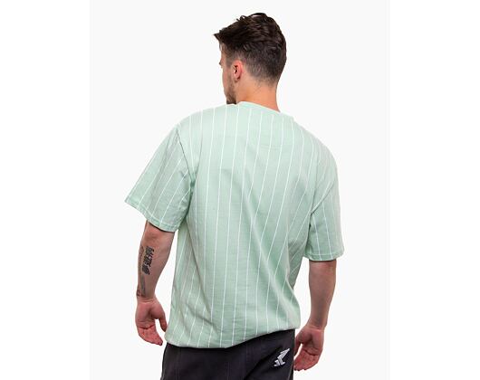 Triko Karl Kani Small Signature Pinstripe Tee light mint/white