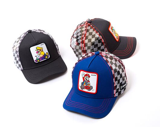 Kšiltovka Capslab Mario Kart - Mario Blue/Red/Checkered