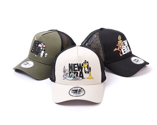 Kšiltovka New Era 9FORTY A-Frame Trucker Looney Tuners - Willy the Coyote Black / White