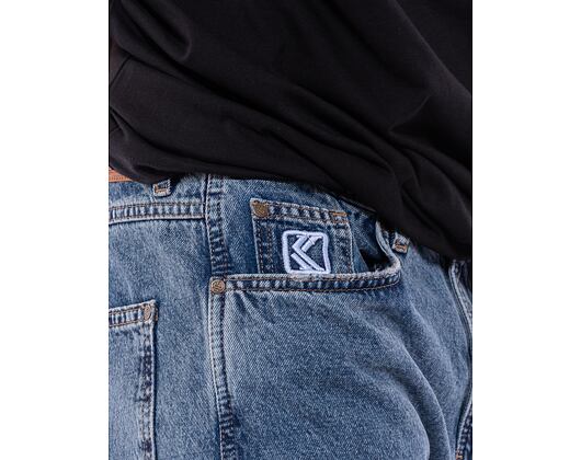 Džíny Karl Kani Small Signature Baggy Five Pocket Denim vintage mid blue