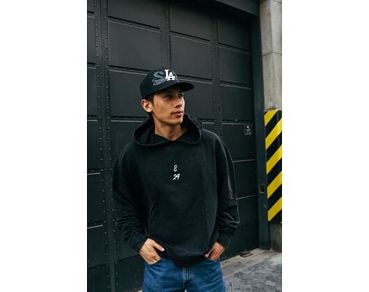 Mikina Adam Wave x Snapbacks Mamba Tribute Acid Washed Oversized Hoody Black