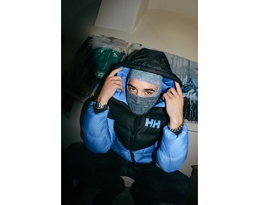 Custom made pletená Balaclava kukla - Baby Blue/ Magenta