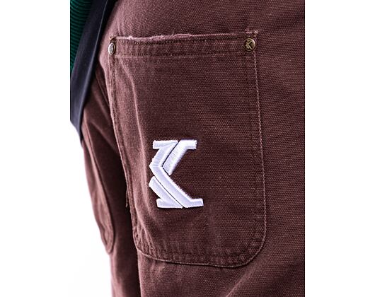 Kalhoty Karl Kani OG Washed Patchwork Carpenter Pants brown/taupe