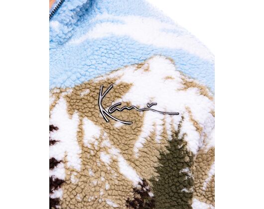 Fleecová Bunda Karl Kani Metal Signature Landscape Teddy Troyer olive/brown/blue