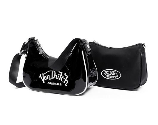 Malá kabelka Von Dutch Amy Baguette Imi Patent Black