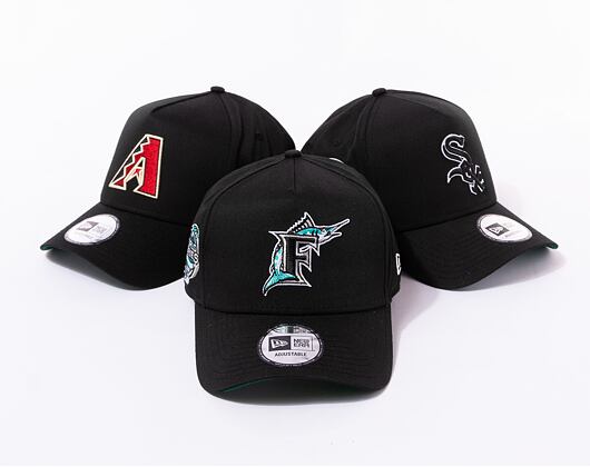 Kšiltovka New Era 9FORTY A-Frame MLB Patch Florida Marlins Cooperstown Black / Kelly Green