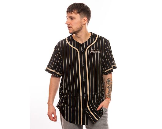 Triko New Era Pinstripe Jersey Black / Stone