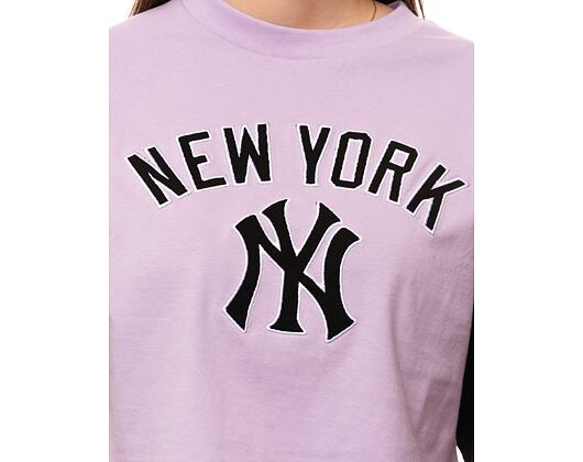 Dámské triko New Era MLB Lifestyle Crop Tee New York Yankees - Pastel Lilac / Black