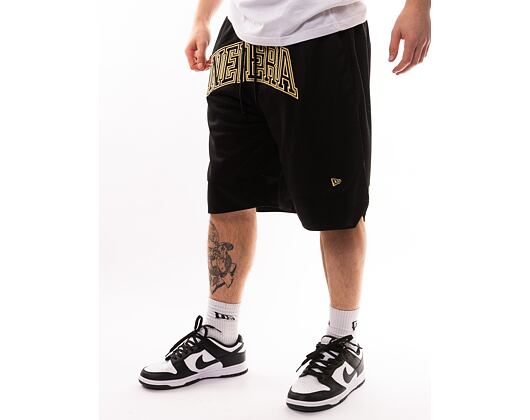 Kraťasy New Era Oversized Mesh Shorts - Black / Metallic Gold