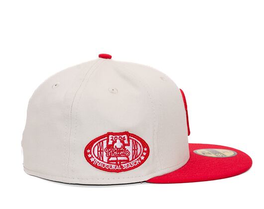 Kšiltovka New Era 59FIFTY MLB White Crown Philadelphia Phillies Cooperstown Off White / Red