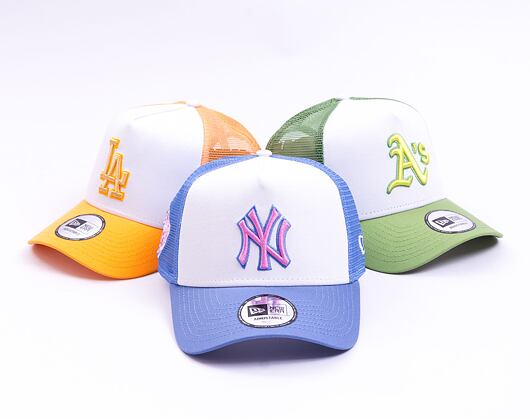 Kšiltovka New Era 9FORTY A-Frame Trucker MLB Style Activist New York Yankees Cooperstown Copen Blue 