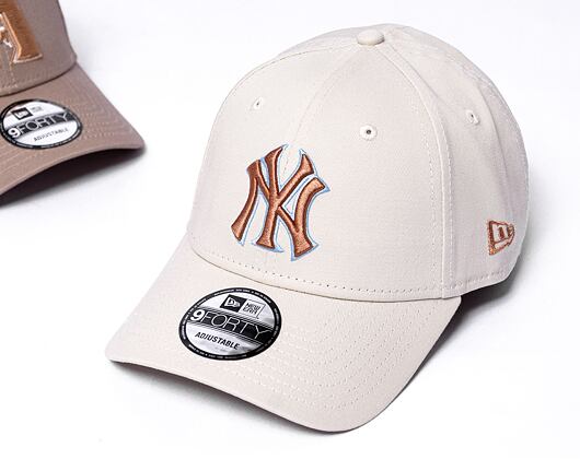 Kšiltovka New Era 9FORTY MLB Patch New York Yankees Retro - Off White