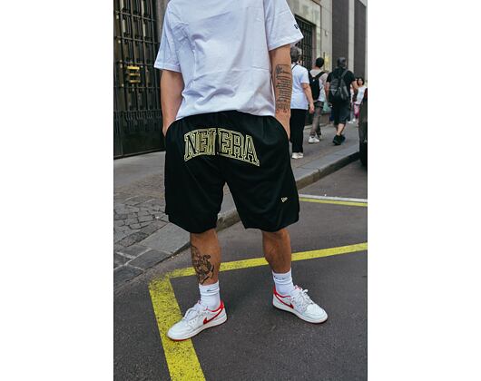 Kraťasy New Era Oversized Mesh Shorts - Black / Metallic Gold