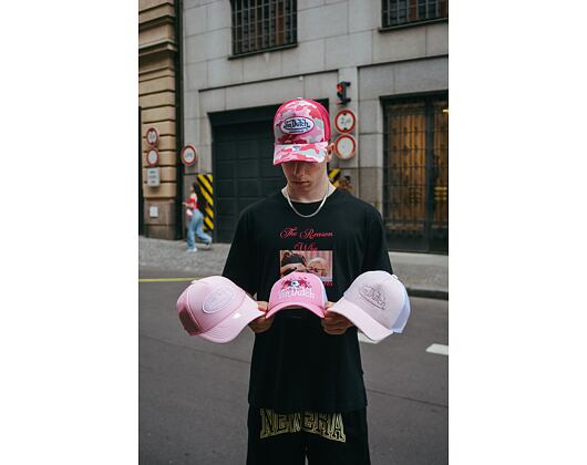 Kšiltovka Von Dutch Miami Trucker Velvet  LIGHT PINK/WHITE