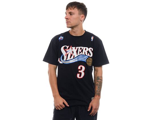Triko Mitchell & Ness Name & Number tee Philadelphia 76Ers Allen Iverson Black