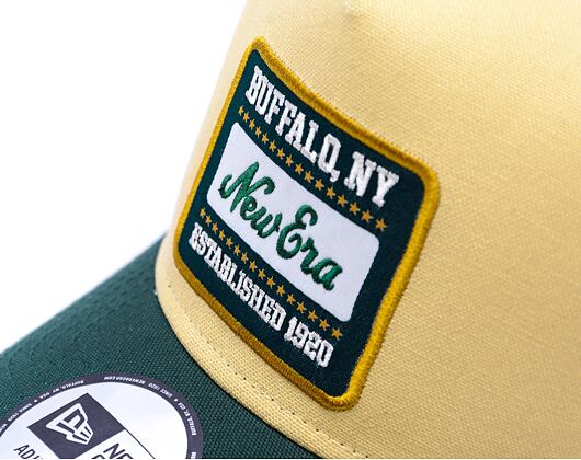 Kšiltovka New Era - Buffalo Patch Canvas 9FORTY Trucker - Vegas Gold / Dark Green