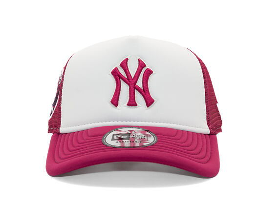 Kšiltovka New Era - MLB World Series 9FORTY Trucker - NY Yankees - Cherry / White