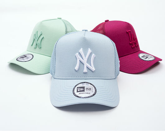 Kšiltovka New Era - MLB League Essential 9FORTY Trucker - NY Yankees - Blue / White