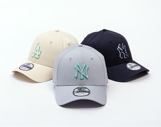 Kšiltovka New Era - MLB Team Outline 9FORTY - NY Yankees - Grey / Teal