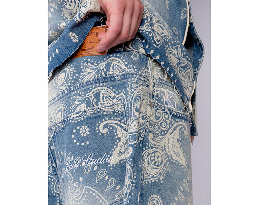 Džínové Kraťasy - Kani Paisley Jorts - Blue